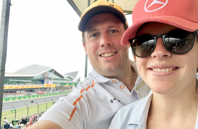 Greg and his wife Annalise at the British Grand Prix 2019