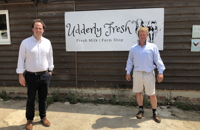 Greg with Ian Barker at Udderly Fresh Raw Milk and Udderly Fresh Farm Shop.