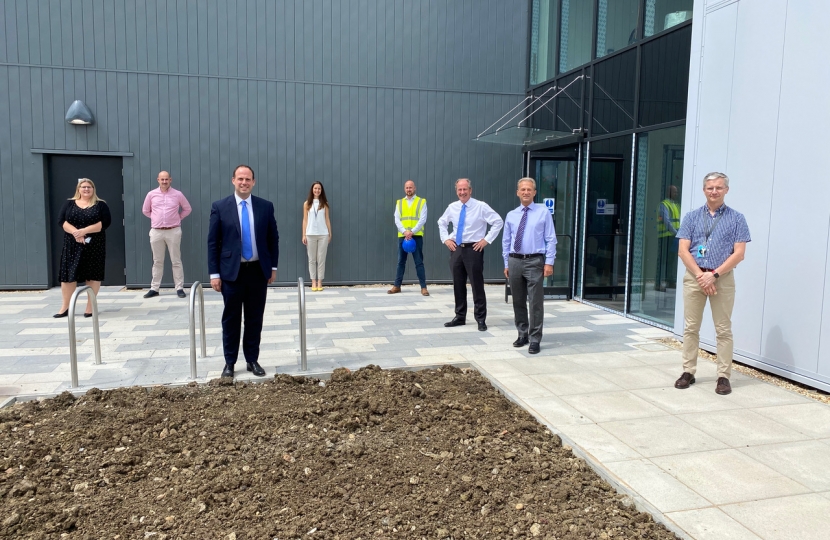 Greg Smith MP visiting the Westcott Space Cluster in July 2020, seeing progress on the new Innovation Centre