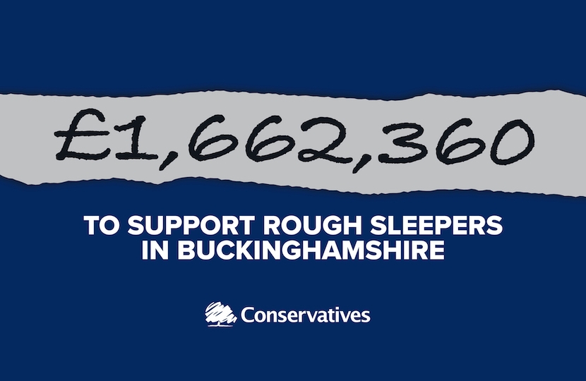 Greg welcomes Government funding for rough sleepers in Buckinghamshire