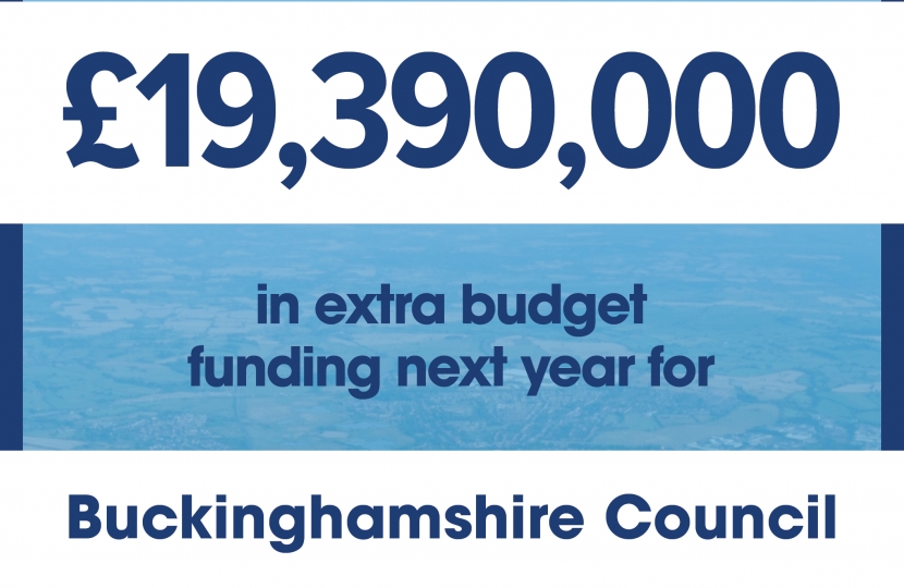 Greg welcomes £19.39 million boost to Buckinghamshire Council budget next year
