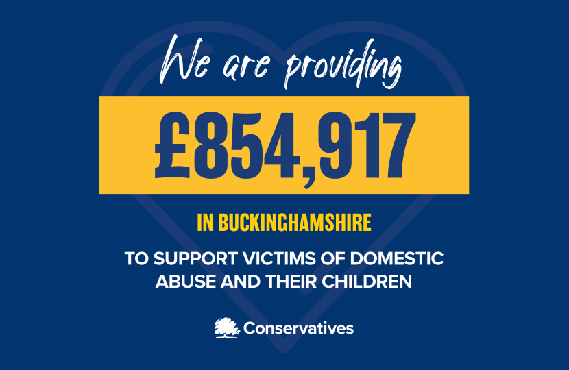£854,917 for Buckinghamshire to help support victims of domestic abuse 