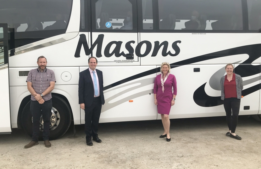Baroness Vere and Greg Smith MP at Masons Coaches