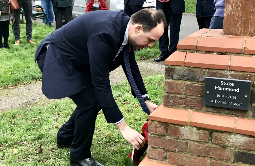 Greg unveils new memorial remembering RAF Stoke Hammond