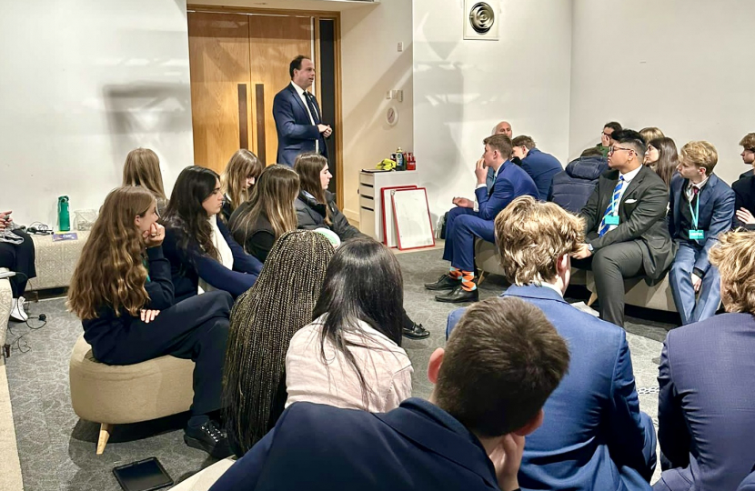 Stowe pupils visit Greg at Westminster 