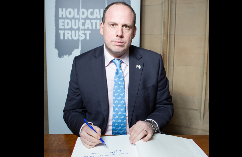 Greg Smith MP signs Holocaust Educational Trust Book of Commitment  