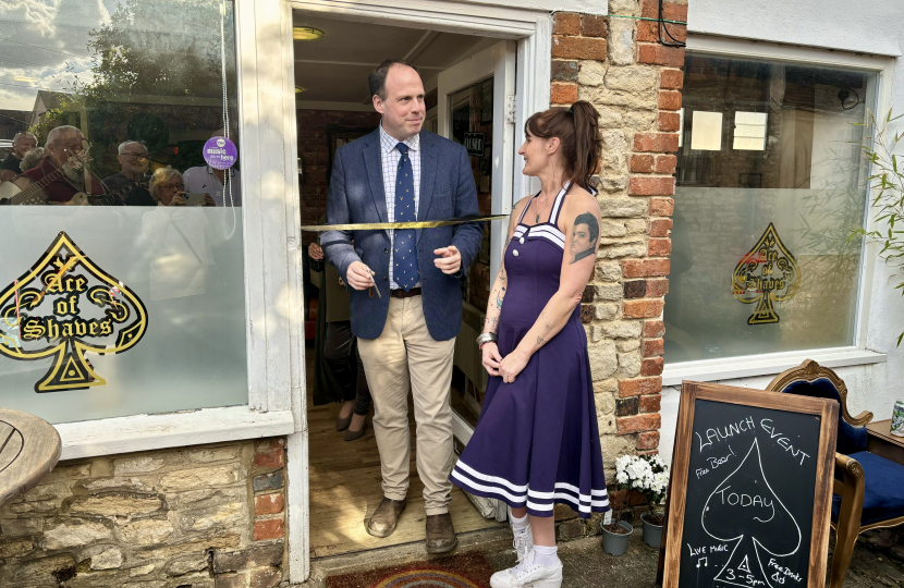 Greg formally opens Ace of Shaves barbers and gift shop in Haddenham