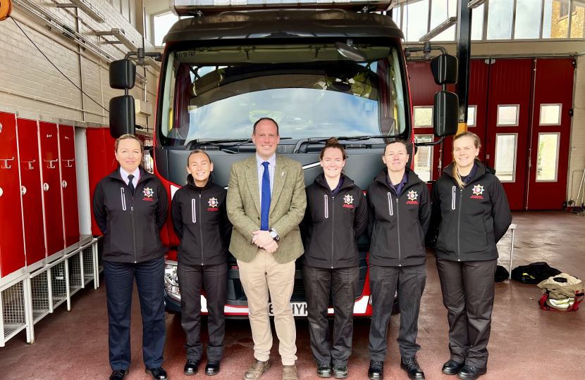 Greg celebrates International Women's Day with Bucks Fire & Rescue Services first ever all female crew