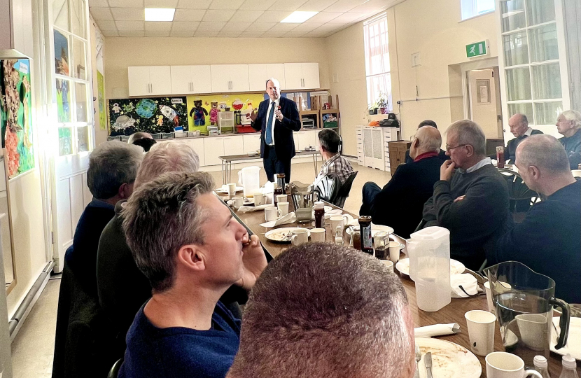 Greg speaks at St Mary's Men's Breakfast in Princes Risborough