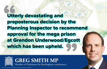 Greg slams Planning Inspectorate over mega prison approval recommendation